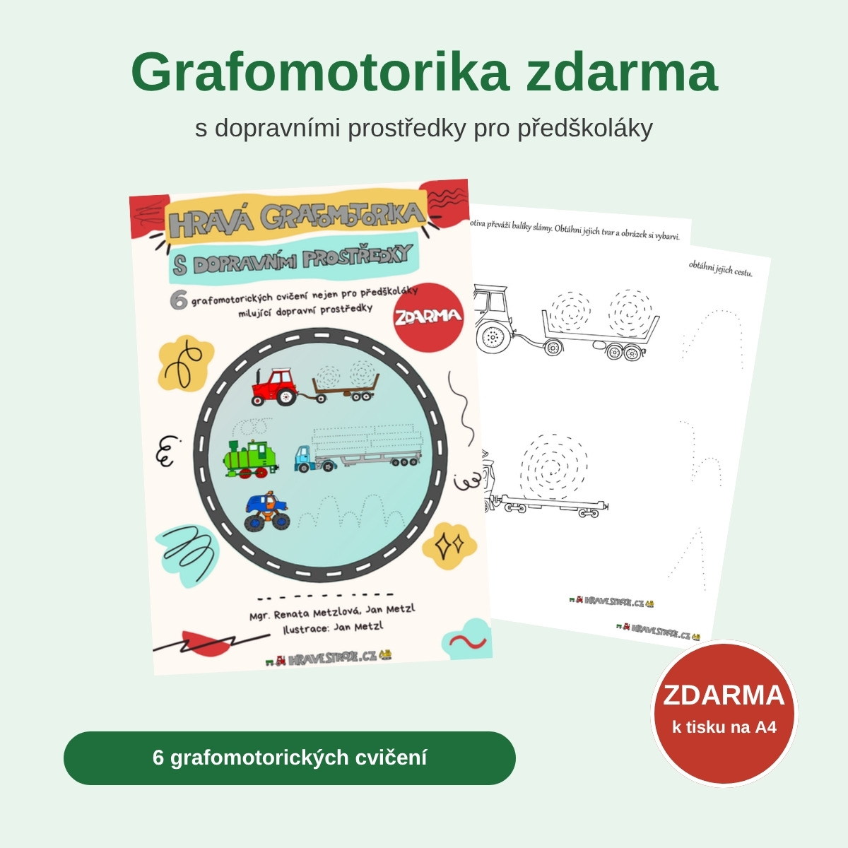 Grafomotorika zdarma s dopravními prostředky